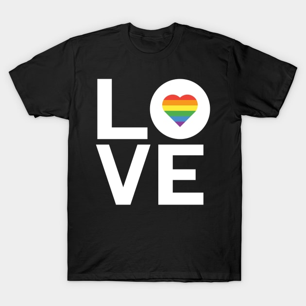 Love T-Shirt Gay Lesbian Inspired Rainbow Heart LGBT Pride T-Shirt by giftideas